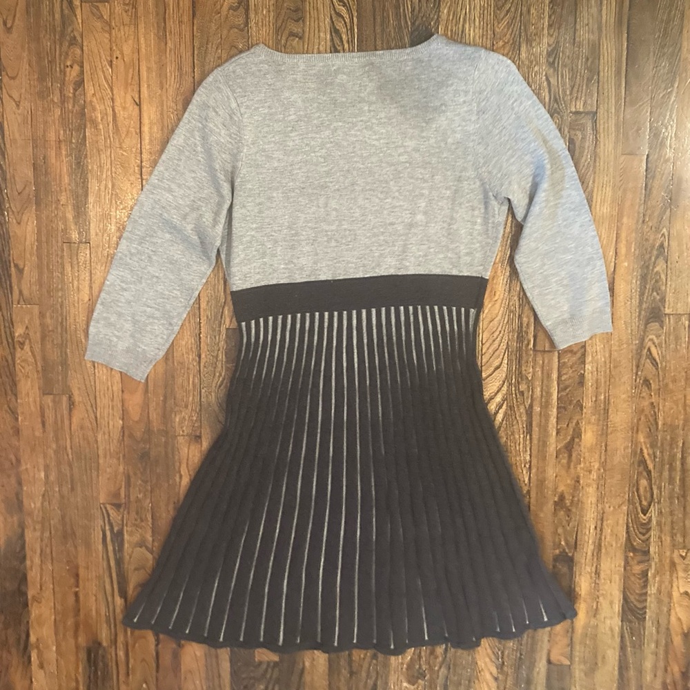 Grey knit Sweater Dress 3/4 sleeves - Picture 3 of 4